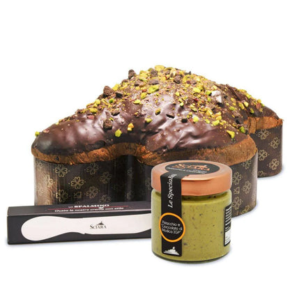 Siciiansk Colomba Pistacie- og Modica-chokolade inkl pistacie- og chokoladecreme.