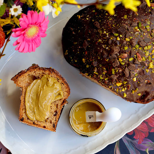 Siciliansk Colomba Pistacie og Siciliansk appelsin + pistacie creme 60%